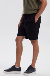 Bermuda Hombre Pretina Elasticada Negro