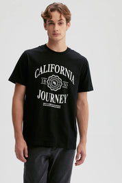 Polera Hombre Estampado Negro