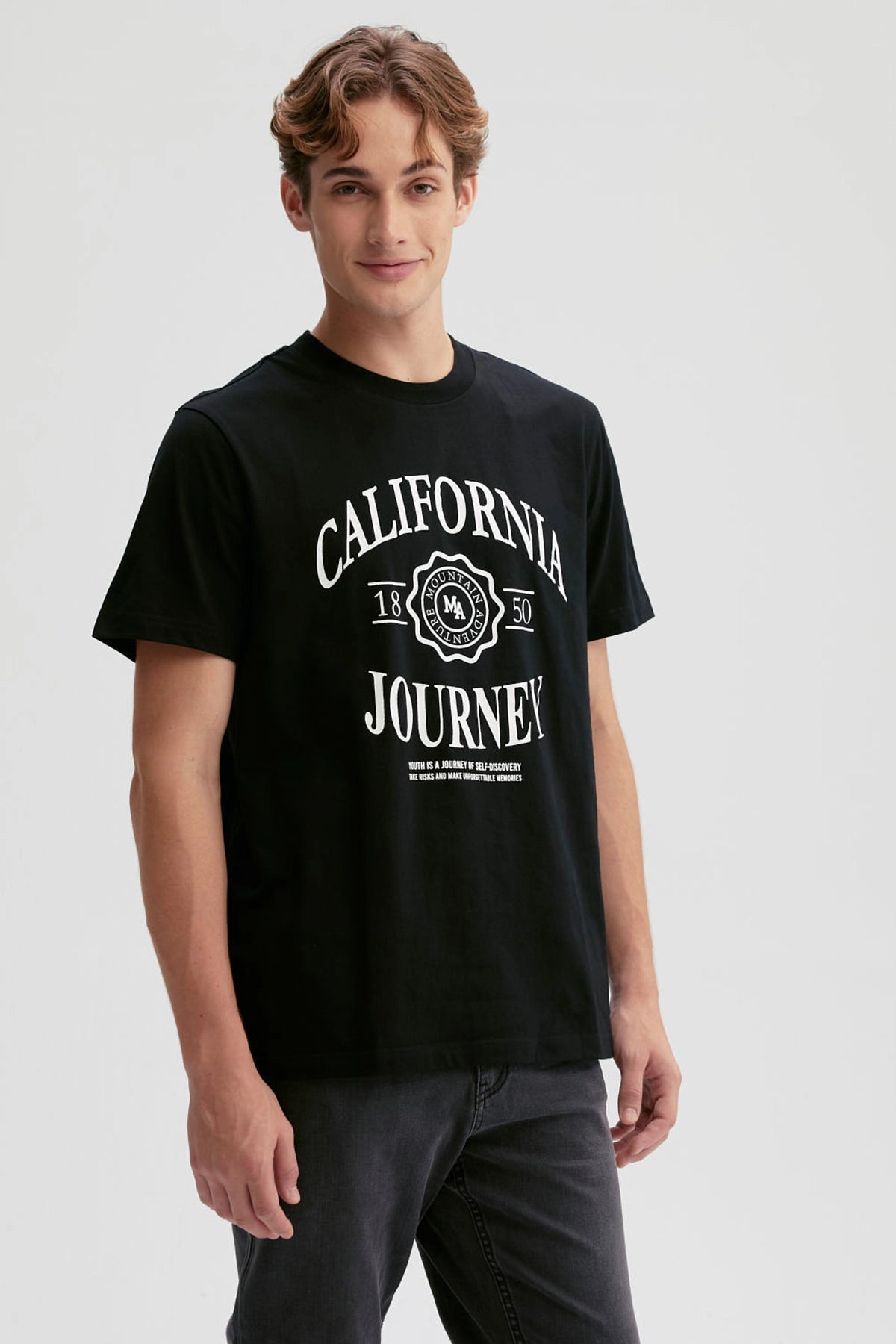 Polera Hombre Estampado Negro