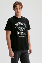 Polera Hombre Estampado Negro