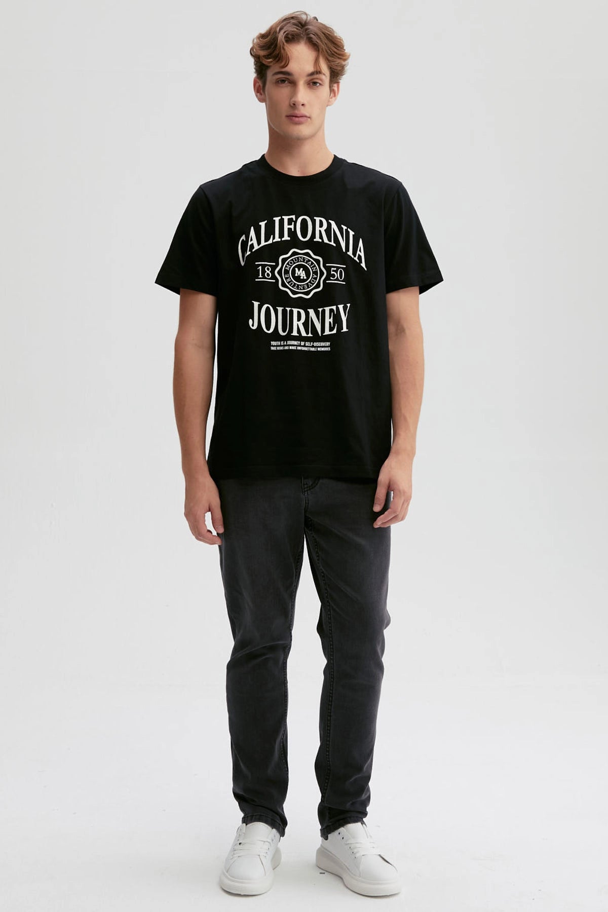 Polera Hombre Estampado Negro