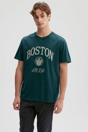 Polera Hombre Estampado Verde