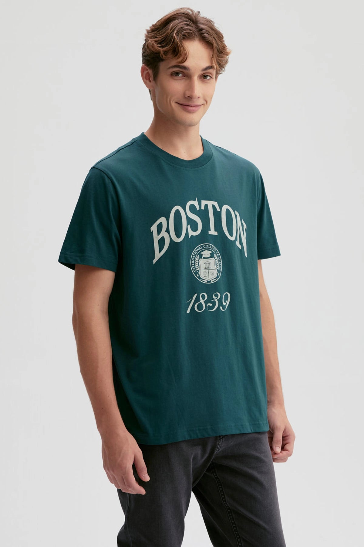 Polera Hombre Estampado Verde
