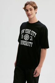 Polera Hombre Print Central Negro