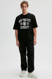 Polera Hombre Print Central Negro