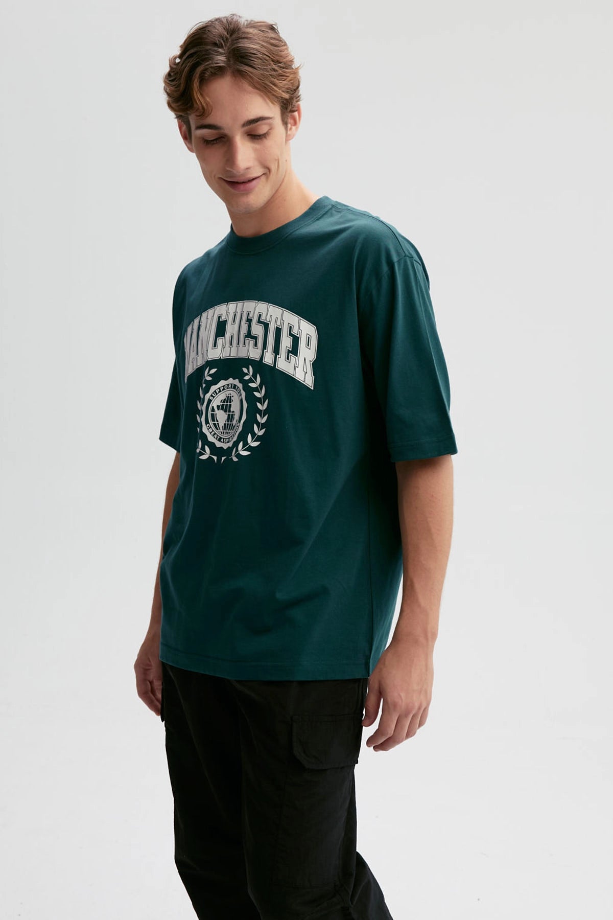 Polera Hombre Print Central Verde