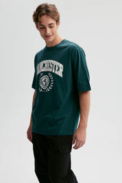 Polera Hombre Print Central Verde