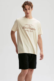 Polera Hombre Print Posicional Beige