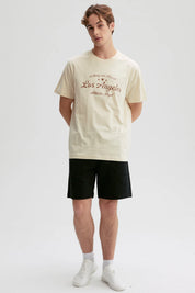 Polera Hombre Print Posicional Beige