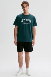 Polera Hombre Print Posicional Verde