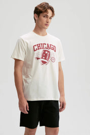 Polera Hombre Print Posicional Beige