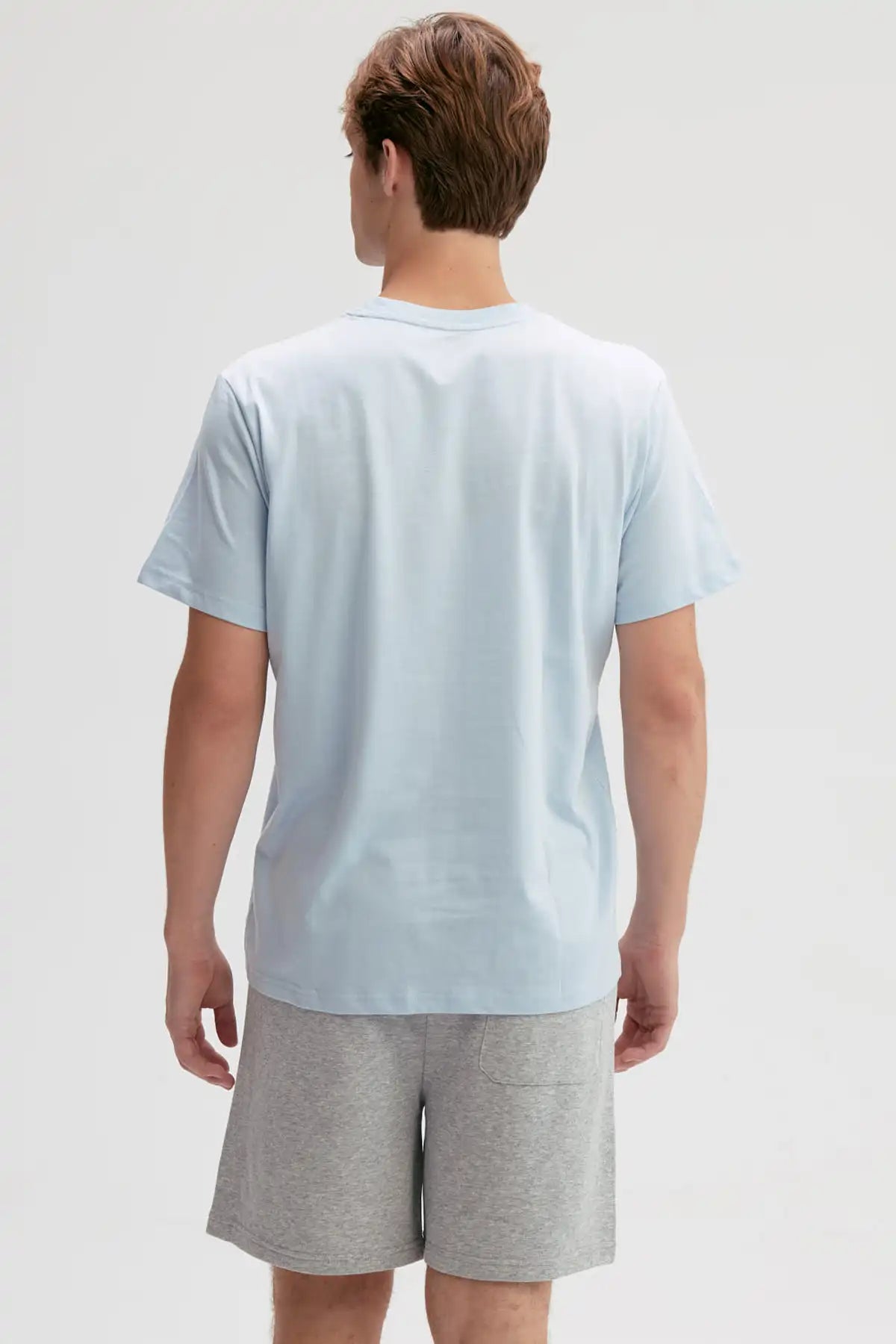 Polera Hombre Print Posicional Celeste