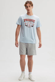 Polera Hombre Print Posicional Celeste