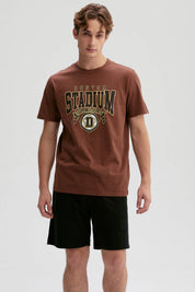 Polera Hombre Print Posicional Chocolate