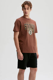 Polera Hombre Print Posicional Chocolate