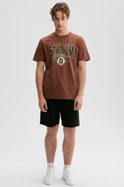 Polera Hombre Print Posicional Chocolate