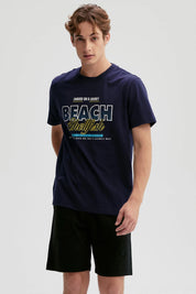 Polera Hombre Print Posicional Azul