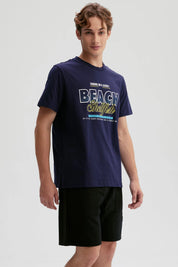 Polera Hombre Print Posicional Azul