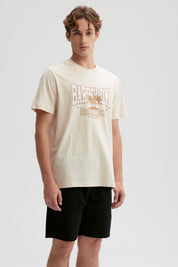Polera Hombre Print Posicional Beige