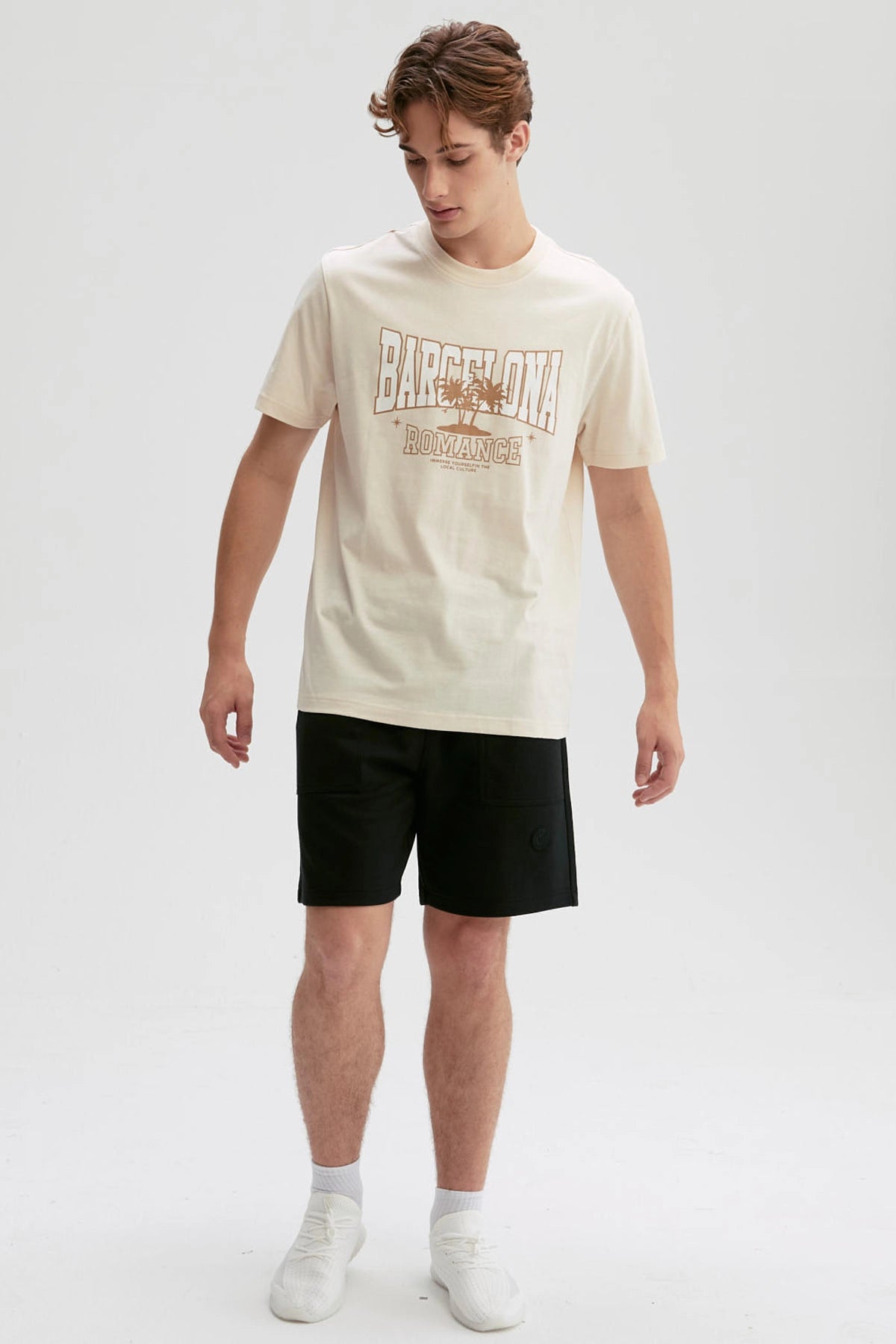 Polera Hombre Print Posicional Beige
