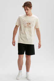 Polera Hombre Print Posicional Beige