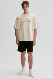 Polera Hombre Print Central Beige