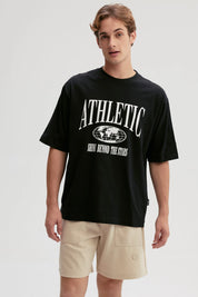 Polera Hombre Print Central Negro
