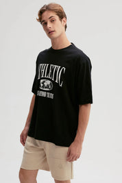 Polera Hombre Print Central Negro
