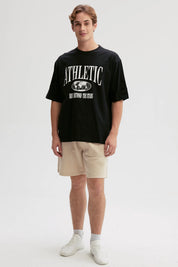 Polera Hombre Print Central Negro