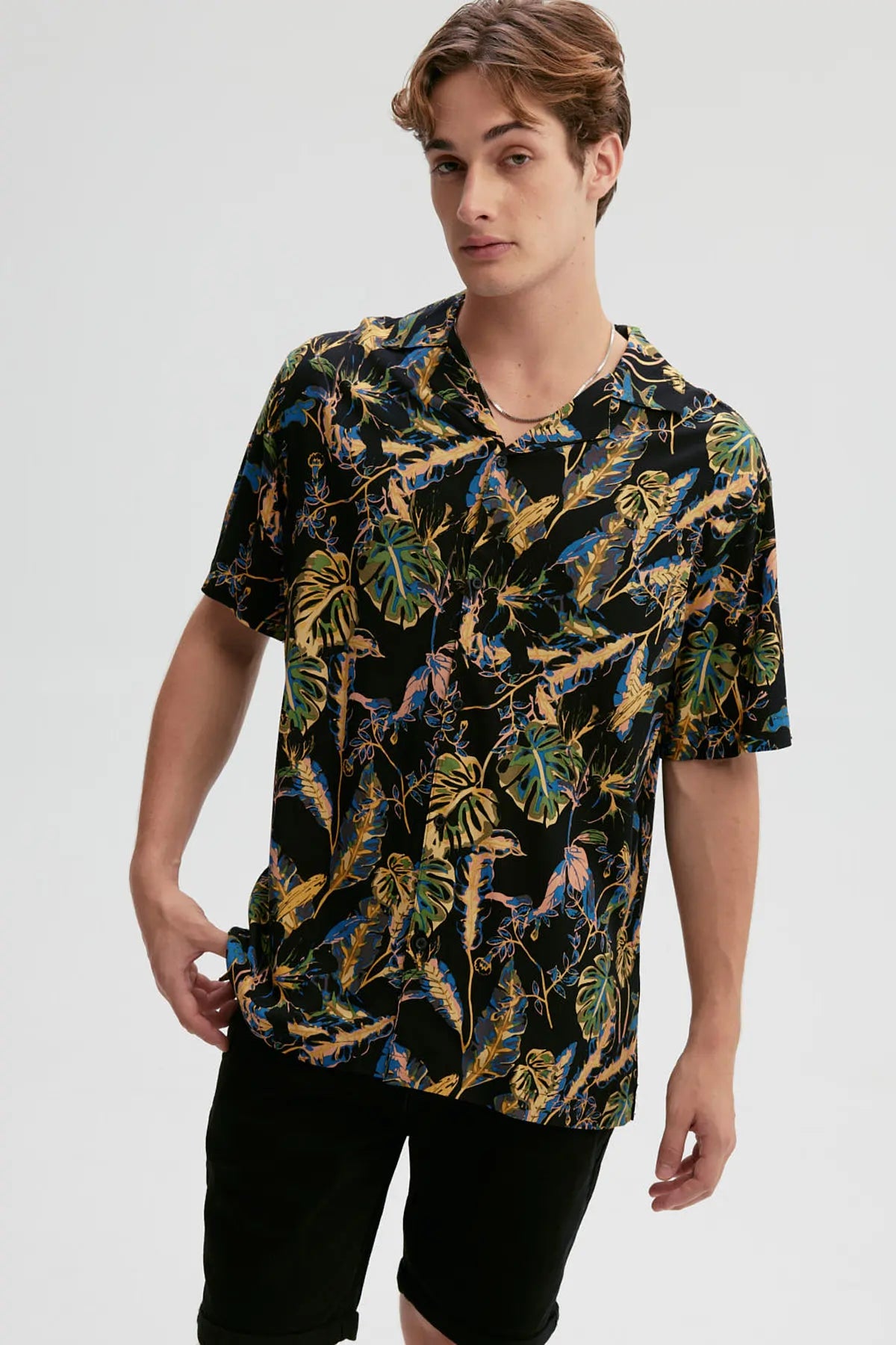 Camisa Hombre Guayabera Full Rapport Negro