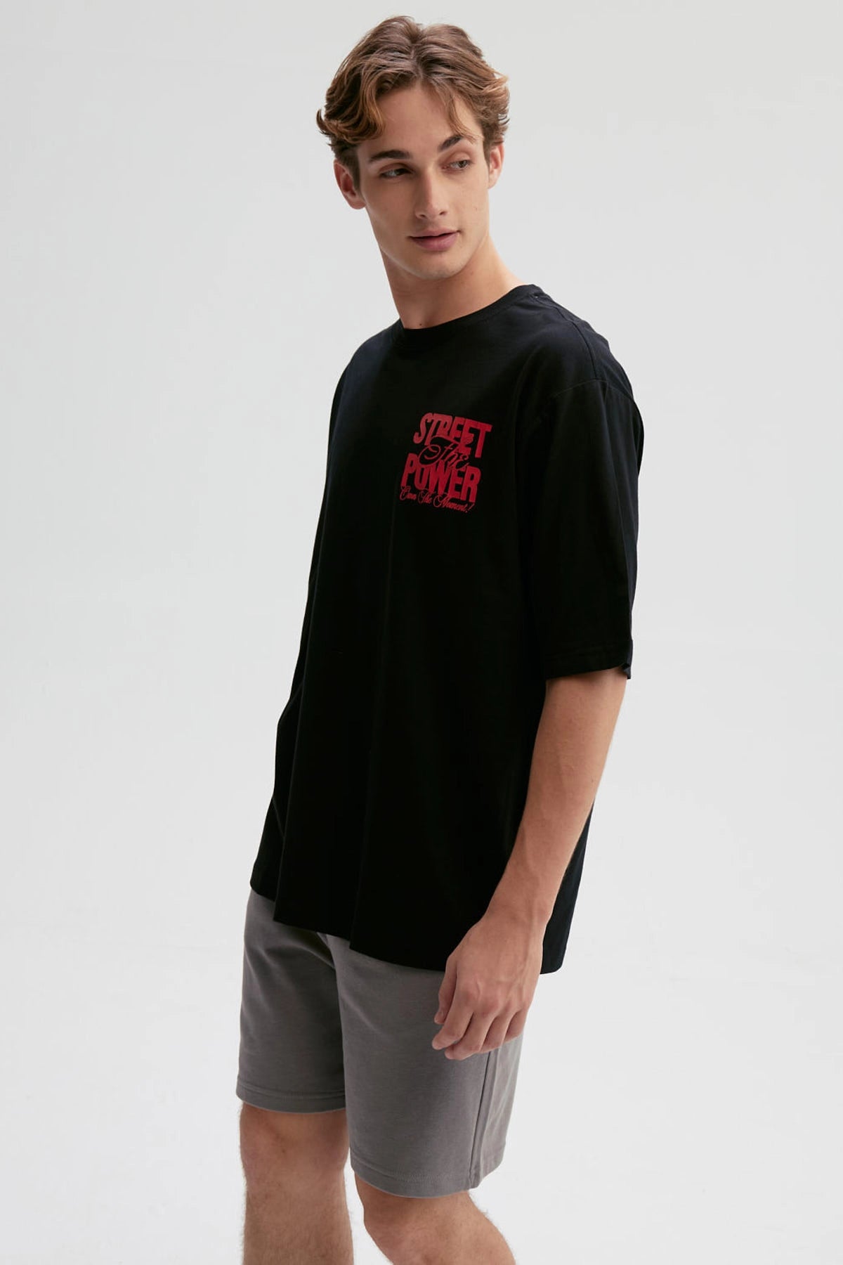 Polera Hombre Doble Print Negro