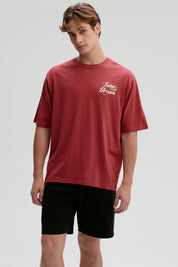 Polera Hombre Doble Print Rojo