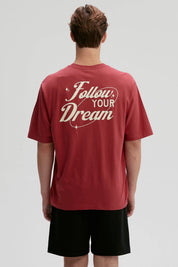 Polera Hombre Doble Print Rojo
