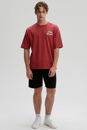 Polera Hombre Doble Print Rojo