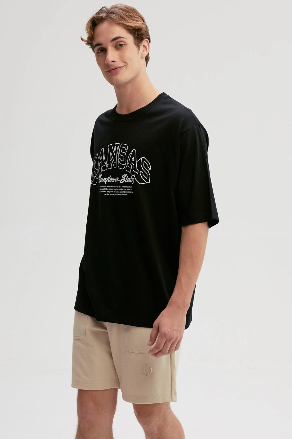 Polera Hombre Print Central Negro