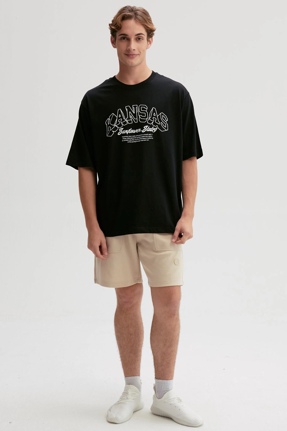 Polera Hombre Print Central Negro