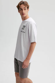 Polera Hombre Graffiti City Blanco