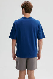 Polera Hombre Print Central Azul