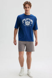 Polera Hombre Print Central Azul