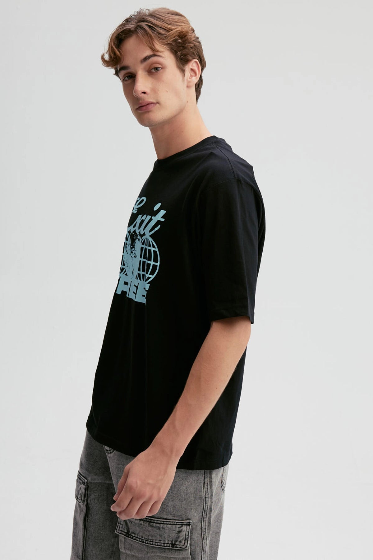 Polera Hombre Print Central Negro