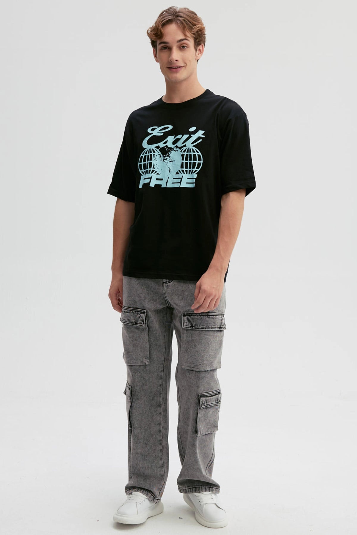 Polera Hombre Print Central Negro