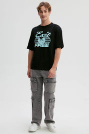 Polera Hombre Print Central Negro