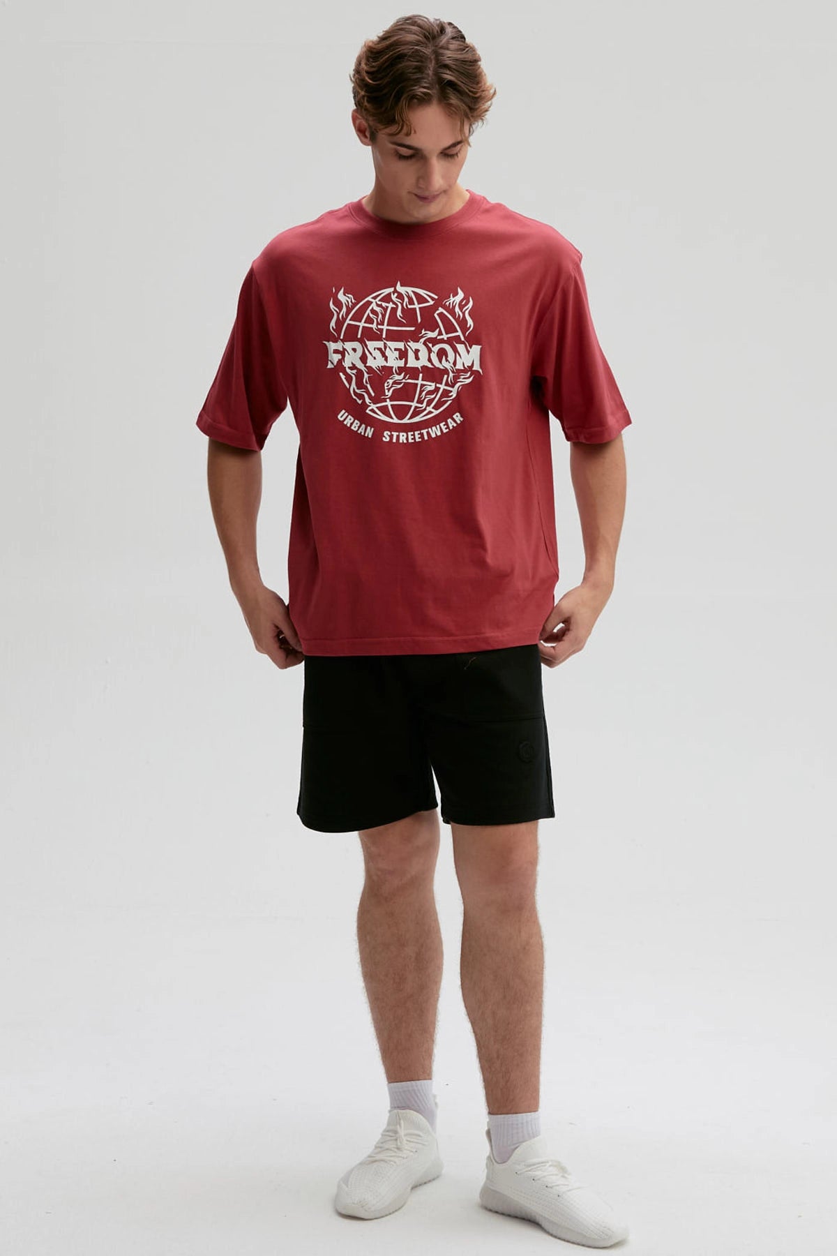 Polera Hombre Print Central Rojo