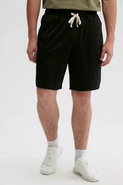 Bermuda Hombre Lisa Pretina Negro