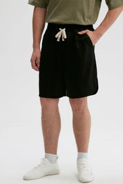 Bermuda Hombre Lisa Pretina Negro