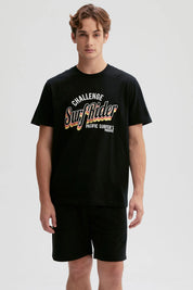 Polera Hombre Print Posicional Negro