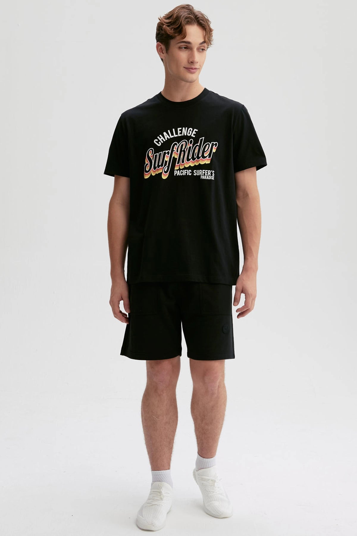 Polera Hombre Print Posicional Negro