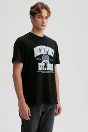 Polera Hombre Print College Negro