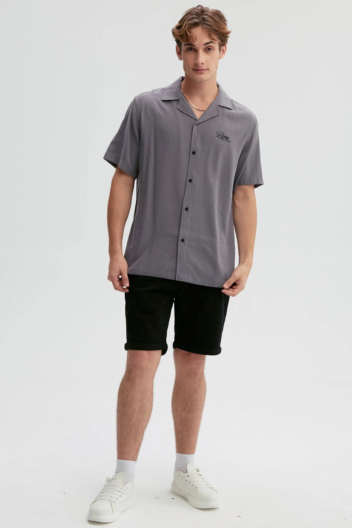 Camisa Hombre Print Gris