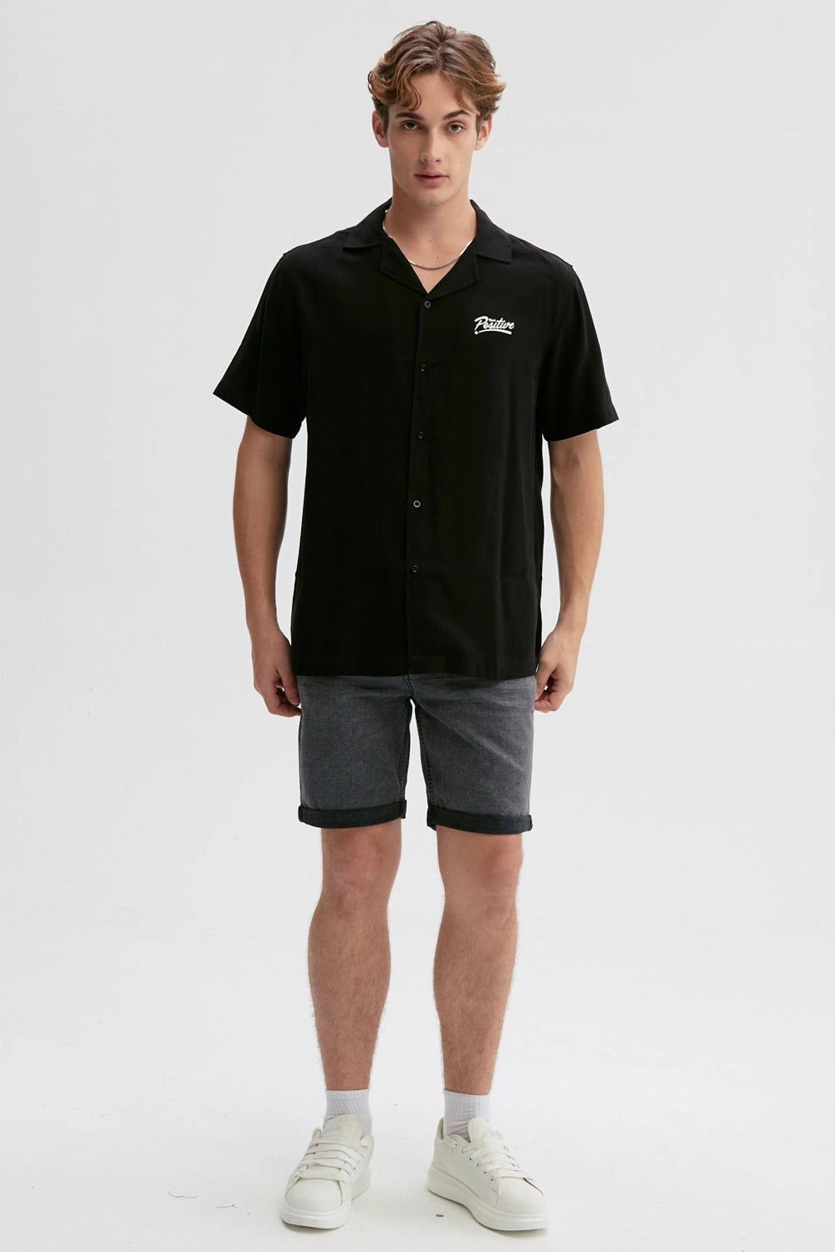 Camisa Hombre Print Negro